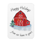 Kerstrode Barn  Magneet (Verticaal)