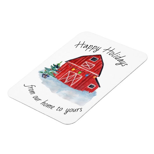 Kerstrode Barn Magneet (Linkerzijde)