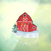 Kerstrode Barn  Raamsticker (Vel 3)