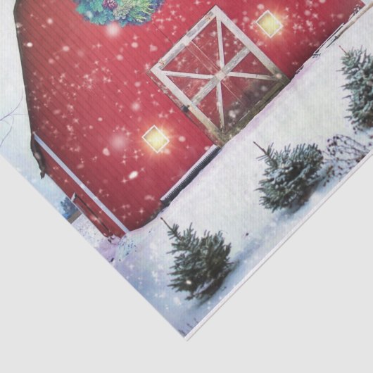 Kerstrode Barn Tissuepapier (Detail)