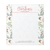 Kerstrode bessen en groene winterbladeren notitieblok (Voorkant)