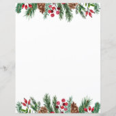 kerstrode bessen en Pinecones (Achterkant)