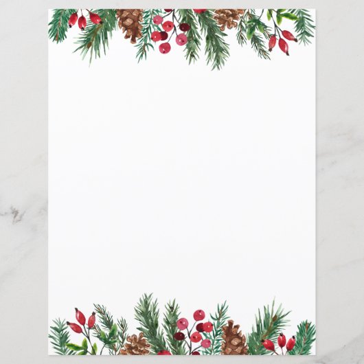 kerstrode bessen en Pinecones (Achterkant)