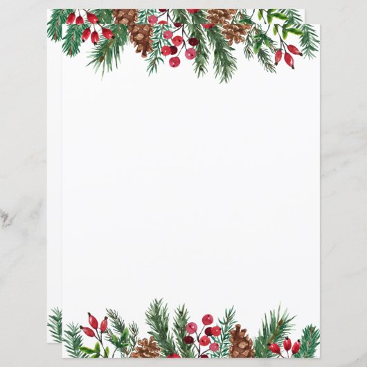 kerstrode bessen en Pinecones (Voorkant / Achterkant)