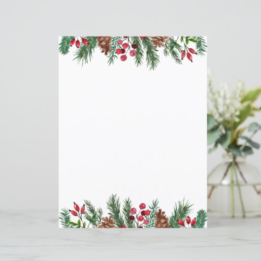 kerstrode bessen en Pinecones (Staand voorkant)