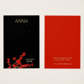 kerstrode bessen met oorspong visitekaartje (Voorkant /achterkant)