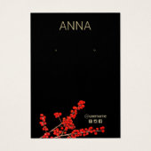 kerstrode bessen met oorspong visitekaartje (Voorkant)