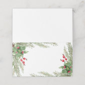 kerstrode bessen plaatskaartje (Buitenkant ongevouwen)