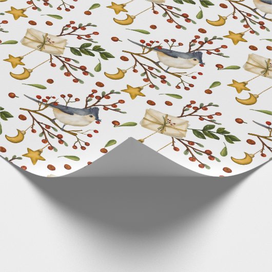 kerstrode bessen vogel Star Moon pakket Cadeaupapier (Hoek)