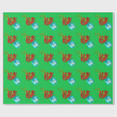 Kerstrode bessen waterverf kunst cadeaupapier (Vlak)