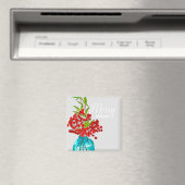 Kerstrode bessen waterverf kunst magneet (Insitu (Vaatwasser))