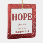 Kerstrode Bijbel Verse Hoop Keramisch Ornament (Rechts)