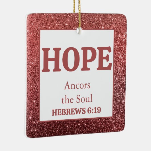 Kerstrode Bijbel Verse Hoop Keramisch Ornament (Rechts)