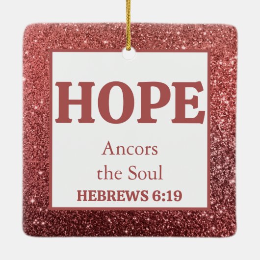 Kerstrode Bijbel Verse Hoop Keramisch Ornament (Achterkant)