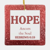 Kerstrode Bijbel Verse Hoop Keramisch Ornament (Voorkant)