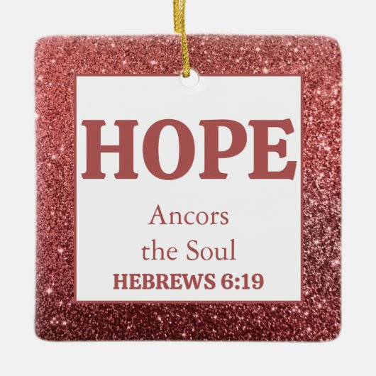 Kerstrode Bijbel Verse Hoop Keramisch Ornament (Voorkant)