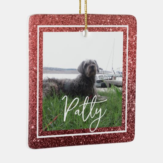 Kerstrode Bijbel Verse Hoop Keramisch Ornament (Rechts)