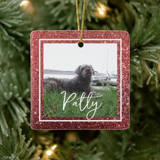 Kerstrode Bijbel Verse Hoop Keramisch Ornament (Boom)