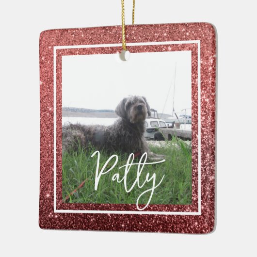 Kerstrode Bijbel Verse Hoop Keramisch Ornament (Links)