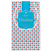 kerstrode blauwe poka-stift-tas klein cadeauzakje (Achterkant)