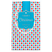 kerstrode blauwe poka-stift-tas klein cadeauzakje (Voorkant)