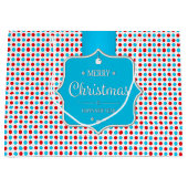 kerstrode blauwe poladots cadeautas - groot (Voorkant)