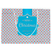 kerstrode blauwe poladots cadeautas - groot (Achterkant)