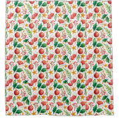 kerstrode bollen, Poinsettia Parts en Nut Douchegordijn (Voorkant)