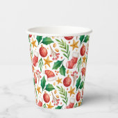 kerstrode bollen, Poinsettia Parts en Nut Papieren Bekers (Achterkant)