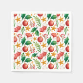 kerstrode bollen, Poinsettia Parts en Nut Servet (Voorkant)