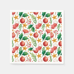 kerstrode bollen, Poinsettia Parts en Nut Servet