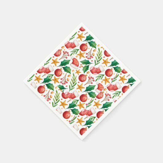 kerstrode bollen, Poinsettia Parts en Nut Servet (Hoek)