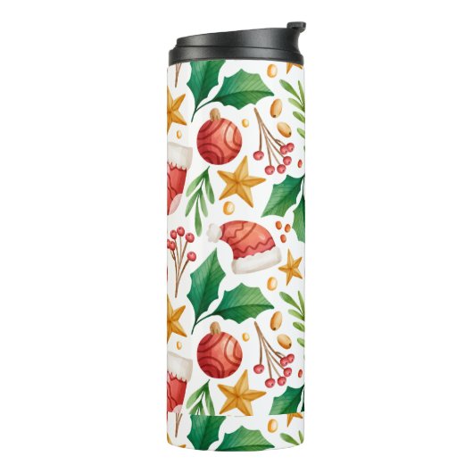 kerstrode bollen, Poinsettia Parts en Nut Thermosbeker (Gedraaid links)