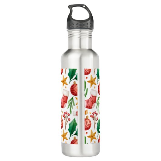 kerstrode bollen, Poinsettia Parts en Nut Waterfles (Achterkant)