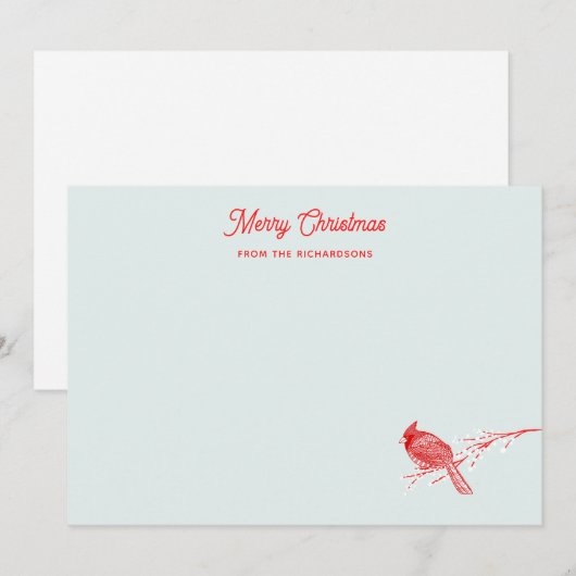 Kerstrode briefkaart (Voorkant / Achterkant)