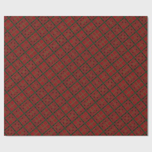 Kerstrode buffel cadeaupapier (Vlak)