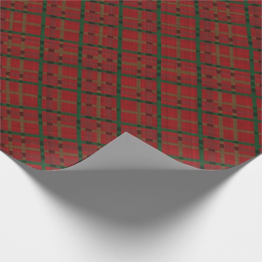 Kerstrode buffel cadeaupapier (Hoek)