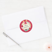 Kerstrode cadeaus en decoratie ronde sticker (Envelop)