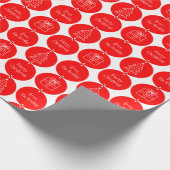 Kerstrode cirkels Aangepaste familienaam Cadeaupapier (Hoek)