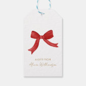 Kerstrode Coquette Bow gepersonaliseerd cadeau van Cadeaulabel (Achterkant)