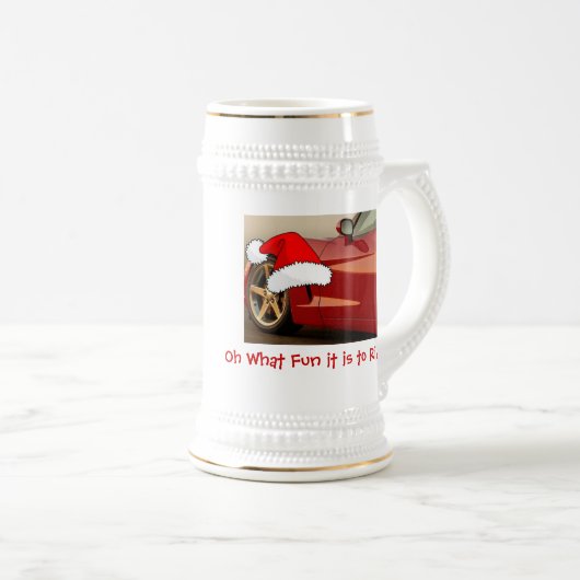 Kerstrode corvette bierpul (Voorkant rechts)