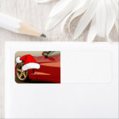 Kerstrode corvette etiket (Insitu)