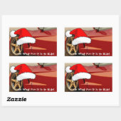 Kerstrode corvette rechthoekige sticker (Vel)