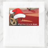 Kerstrode corvette rechthoekige sticker (Tas)