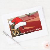 Kerstrode corvette rechthoekige sticker (Envelop)