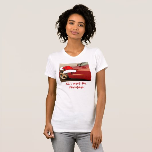 Kerstrode corvette t-shirt (Voorkant volledig)