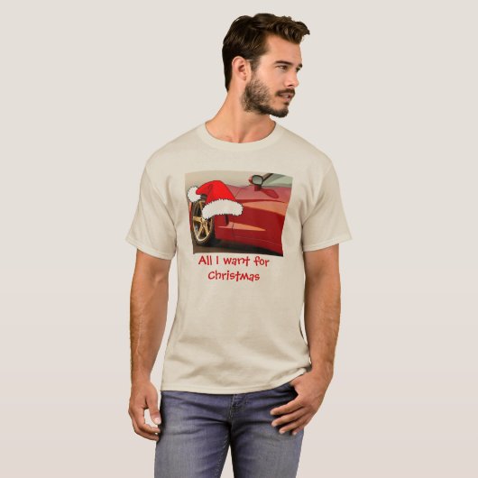 Kerstrode corvette t-shirt (Voorkant volledig)