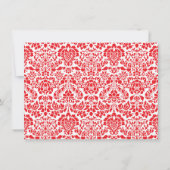 Kerstrode Damask - Persoonlijke naam Stationery Notitiekaartje (Achterkant)