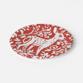 Kerstrode dieper Woodland Snow Papieren Bordje (Gekanteld)