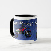 Kerstrode Dirt Bike Mok (Voorkant links)